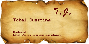 Tokai Jusztina névjegykártya